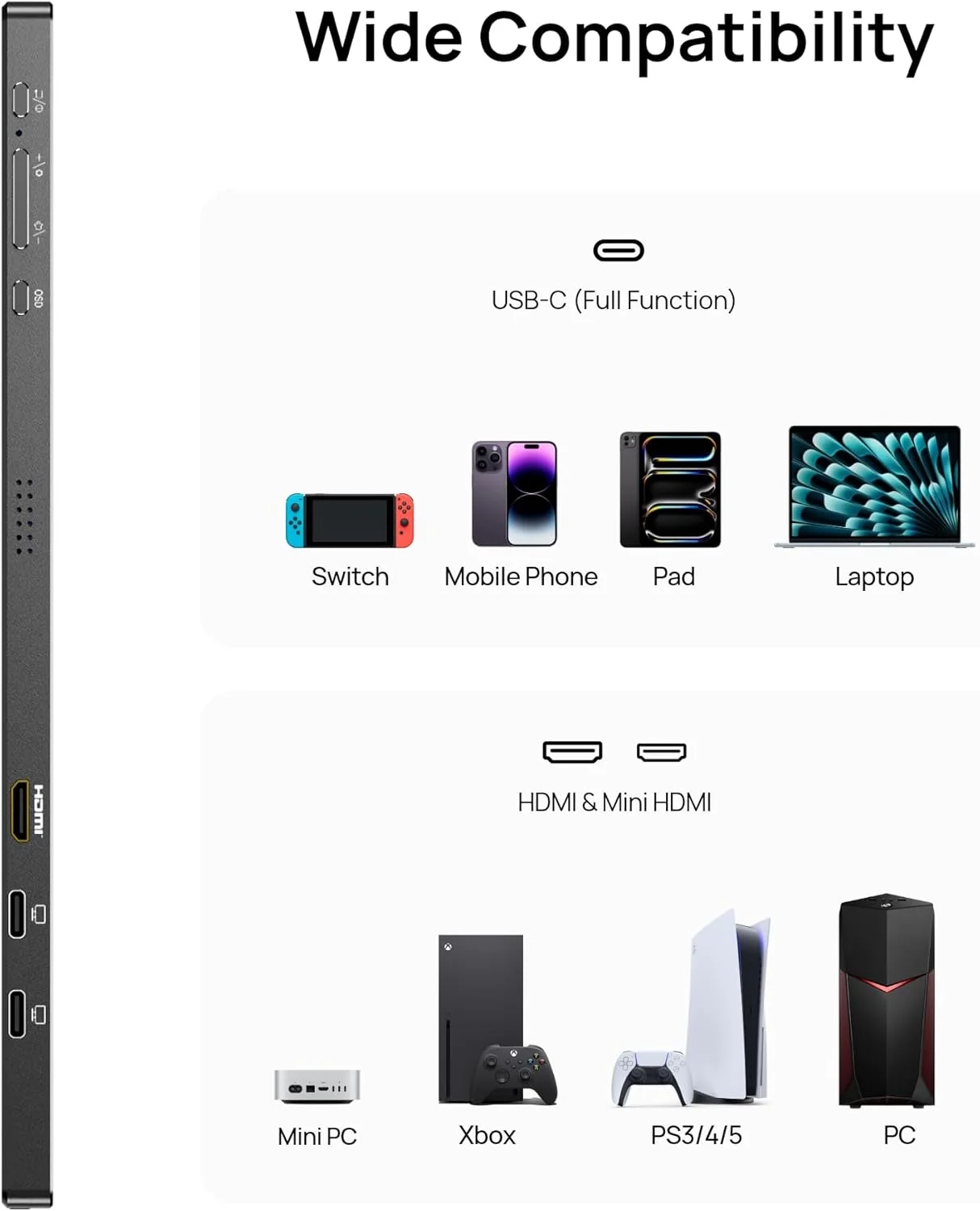 Arzopa A1M | 17.3' 1080p FHD Large IPS Portable Monitor for Work - Image 5