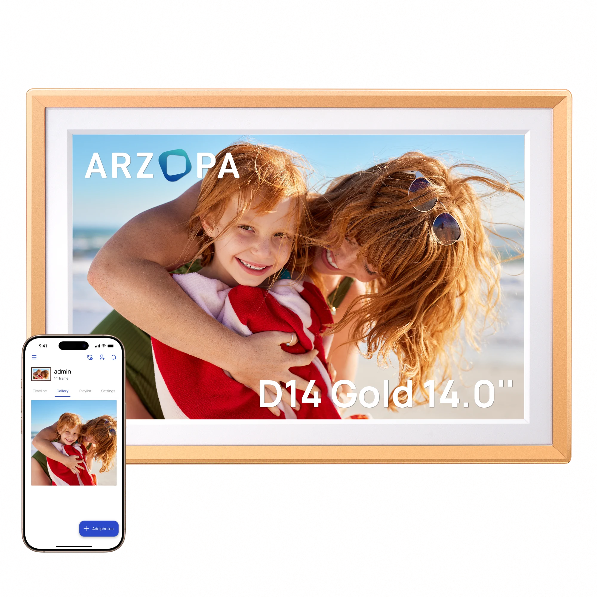 Arzopa D10 Champagne Gold | 10.1" Digital Photo Frame - Image 11