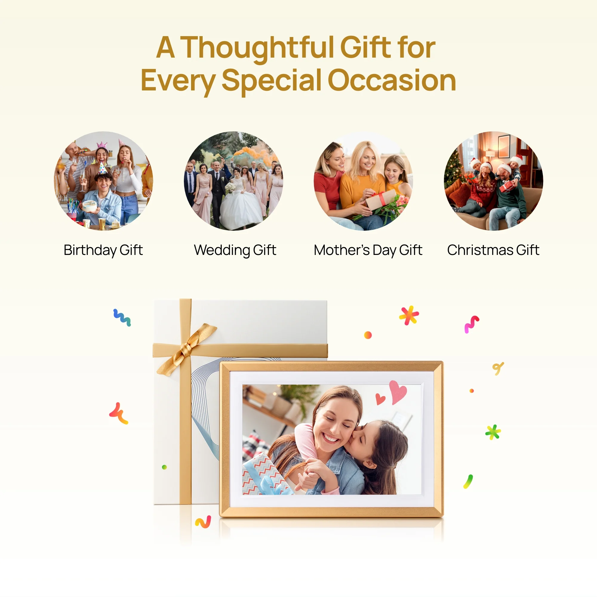Arzopa D10 Champagne Gold | 10.1" Digital Photo Frame - Image 8