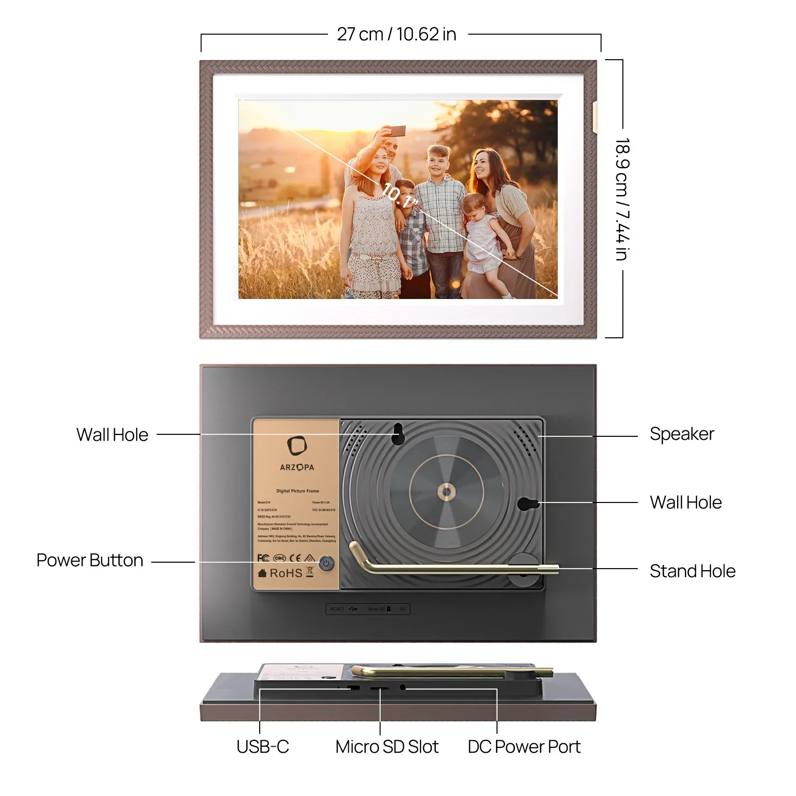 Arzopa D10 | 10.1" WiFi Digital Picture Frame - Image 7