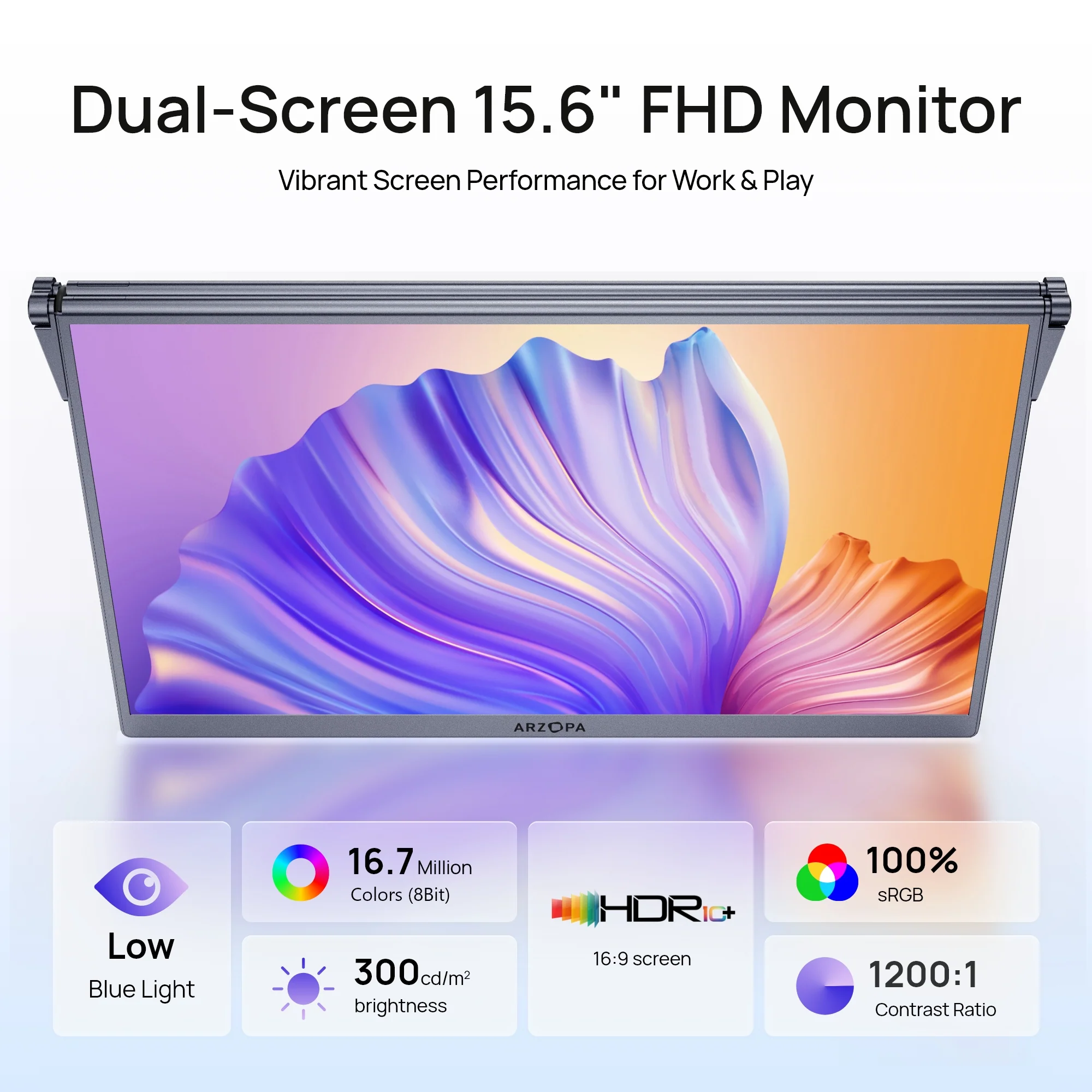 Arzopa E1 15.6" Portable Dual-Screen Monitor - Image 3