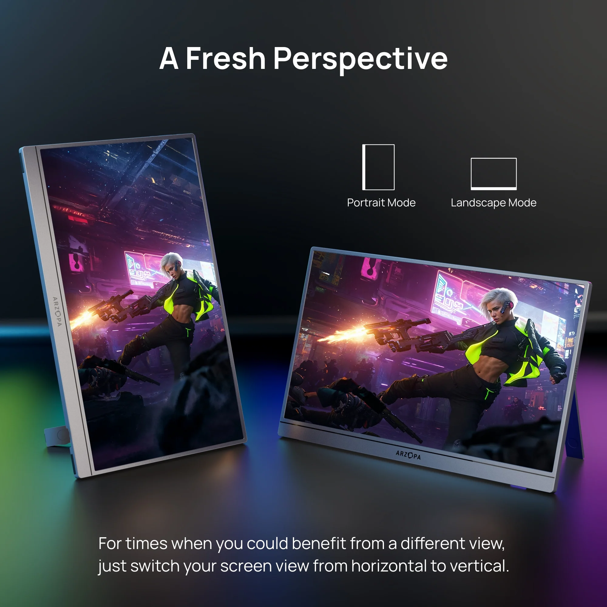 Arzopa Z3FC 16.1" 2.5K 180Hz Portable Gaming Monitor FreeSync - Image 7