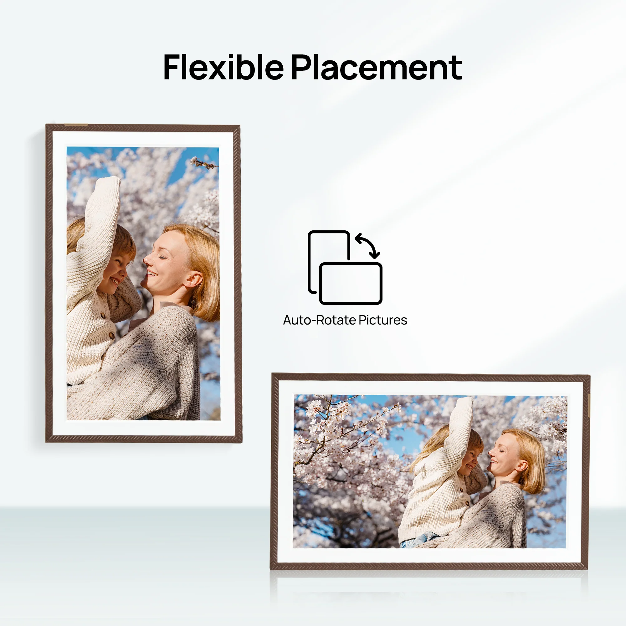 ARZOPA D15 15.6” WiFi Digital Photo Frame| Elegant Brown&Anti-Glare - Image 4