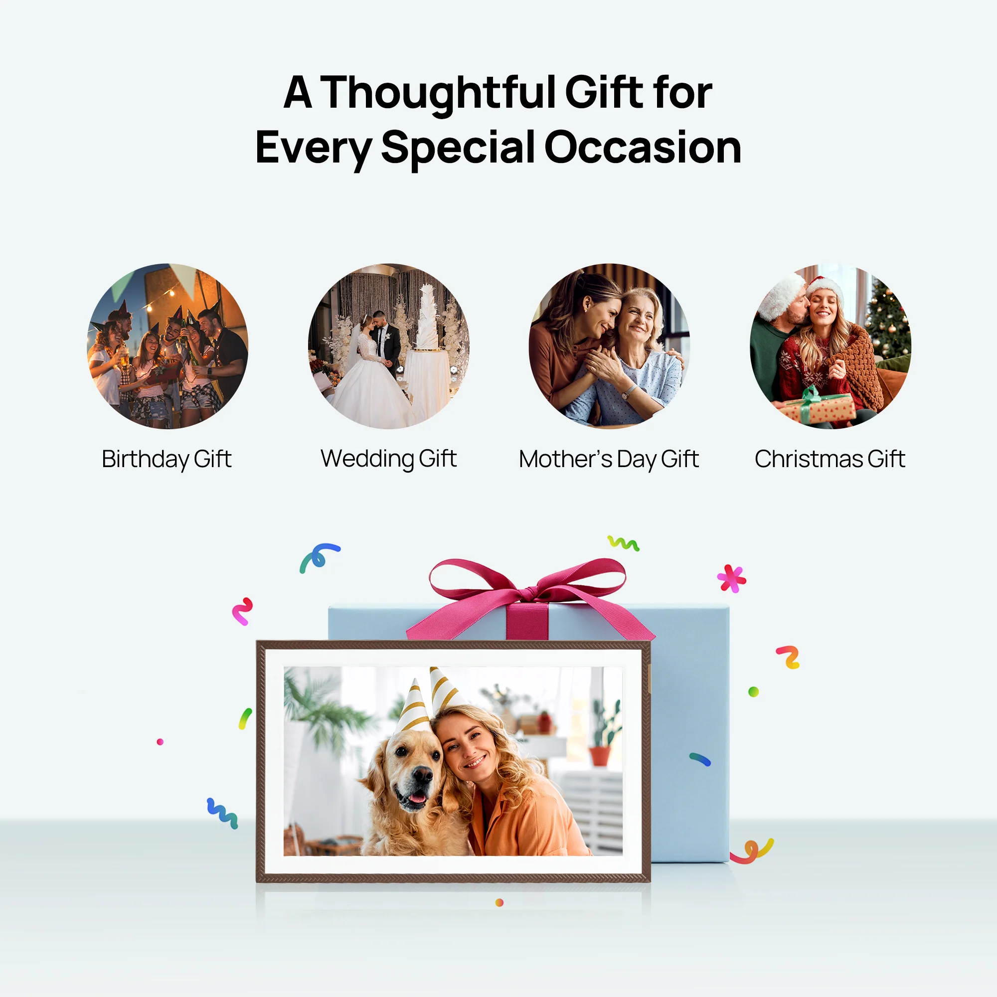 ARZOPA D15 15.6” WiFi Digital Photo Frame| Elegant Brown&Anti-Glare - Image 8