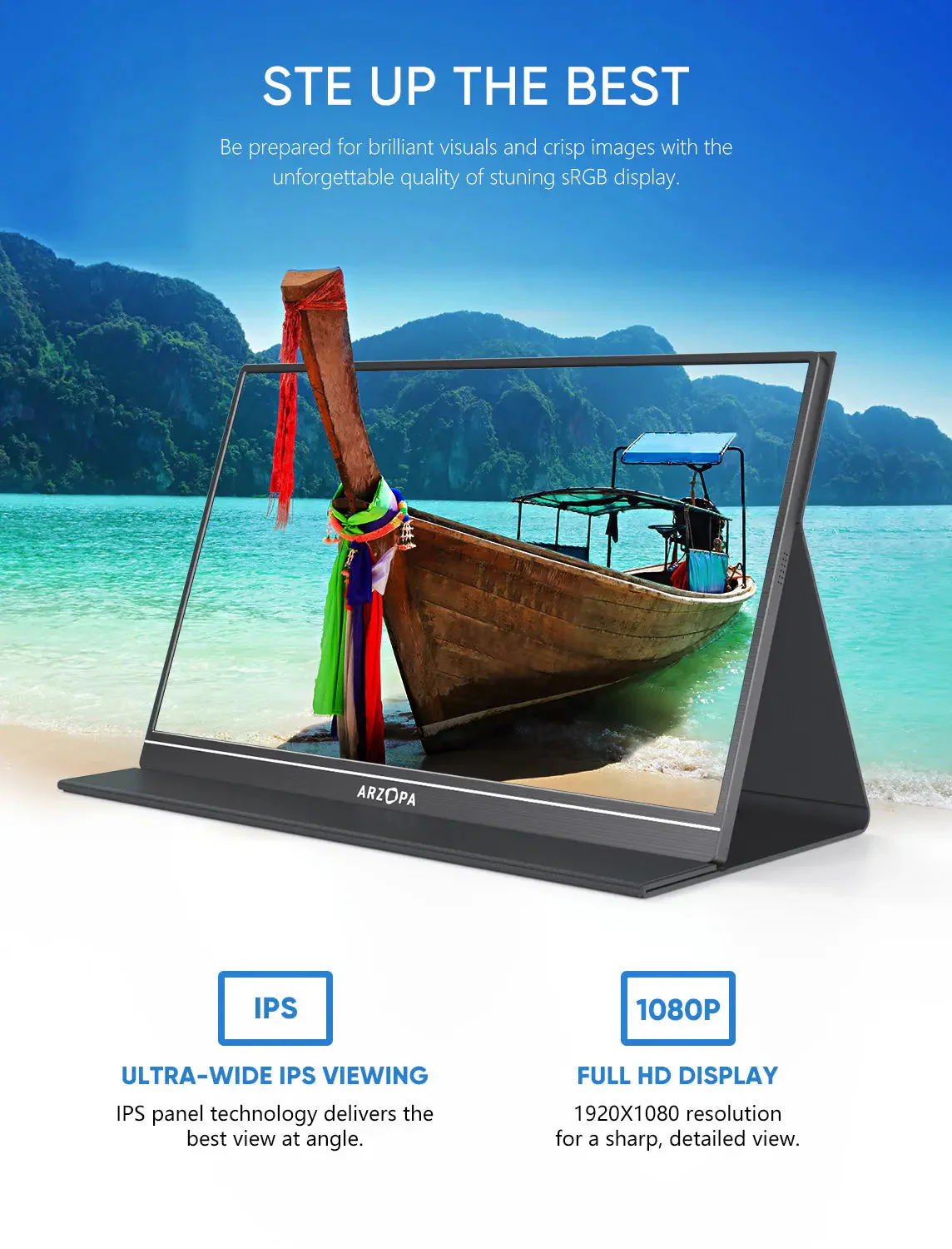 Arzopa S1 Table Portable Laptop Monitor | 15.6'' FHD 1080P - Image 3
