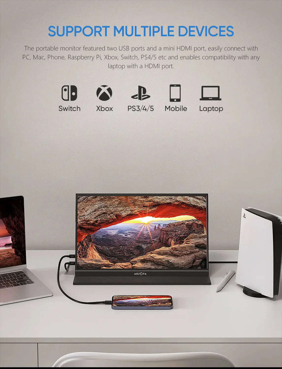 Arzopa S1 Table Portable Laptop Monitor | 15.6'' FHD 1080P - Image 5