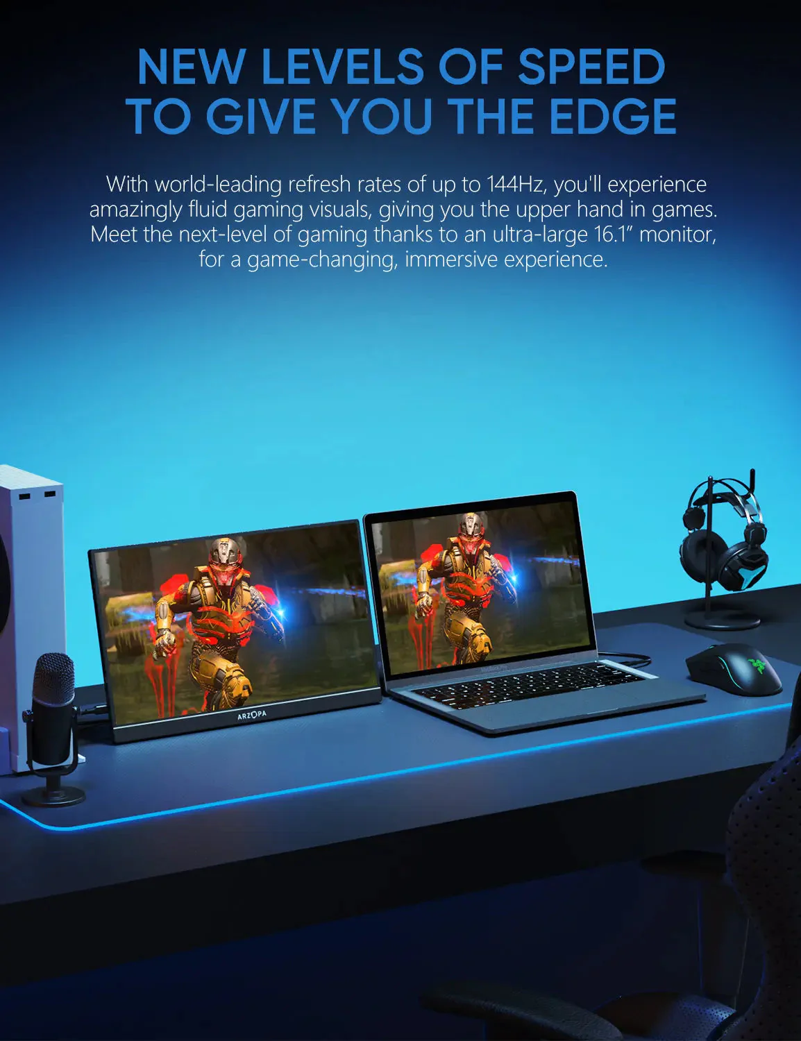 Arzopa Z1FC Black 16.1" 144Hz FHD 100%sRGB Portable Monitor - Image 7